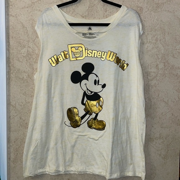 Disney Mickey Mouse White Sleeveless Top with Mickey Mouse Print - Picture 1 of 6